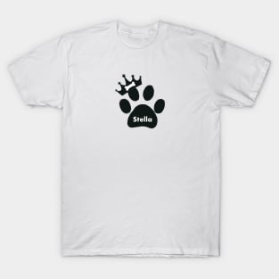 Stella name made of hand drawn paw prints T-Shirt